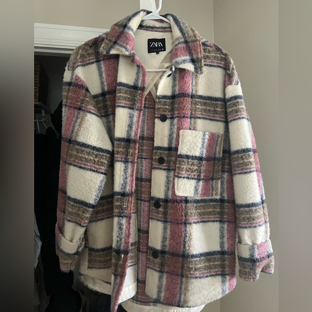 Zara plaid coat jacket size small